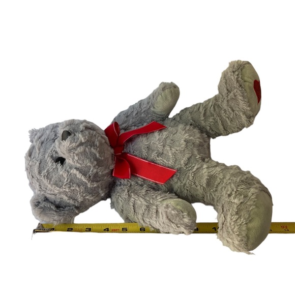 Walgreens Gray Teddy Bear Red Bow & Heart on Foot 13" Stuffed Animal Plush HTF. - Picture 8 of 11